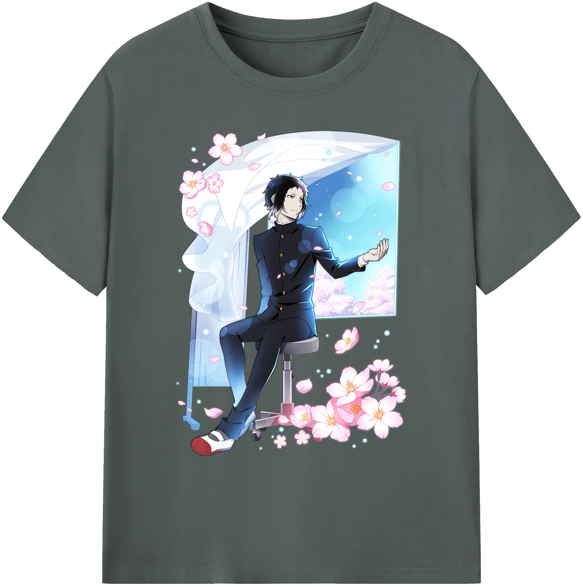 （画像用） 文豪ストレイドッグス Bungo Stray Dogs 綿100％ メンズ半袖Tシャツ｜肌触りやわらか＆通気性